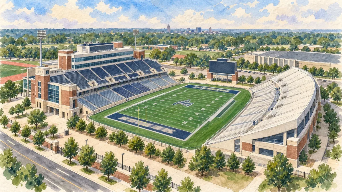 Watercolor illustration of InfoCision Stadium