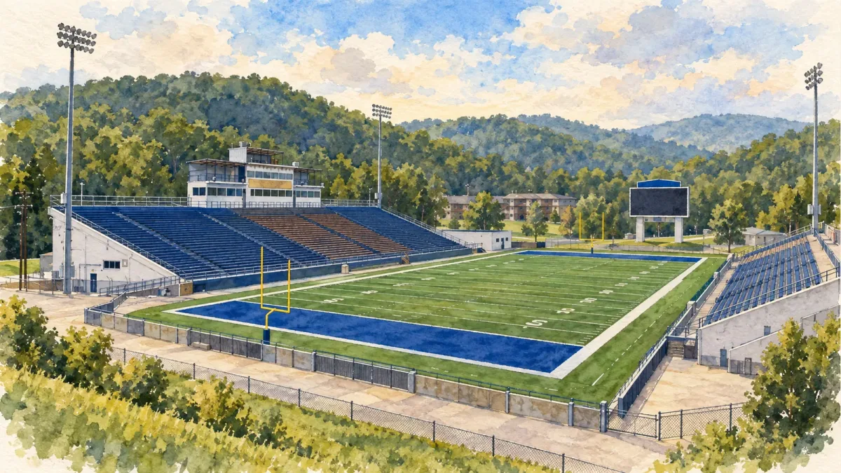 Watercolor illustration of Jayne Stadium
