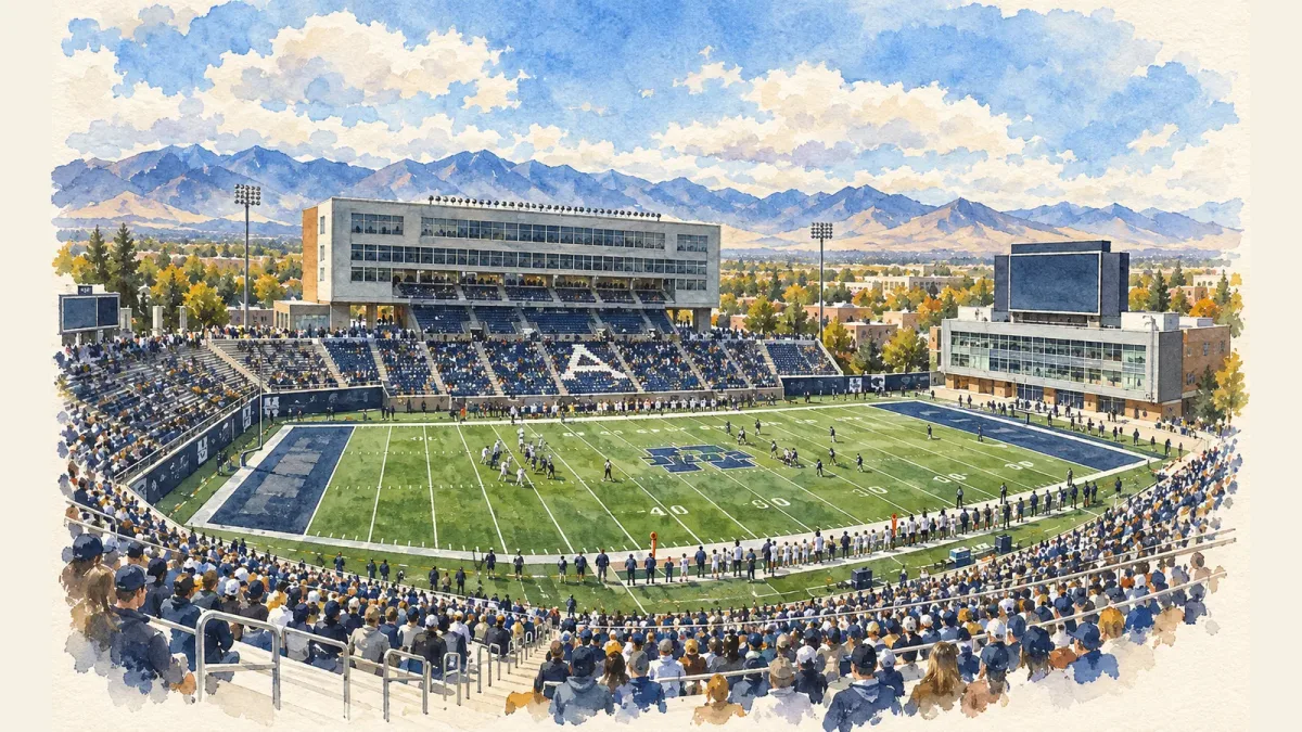 Watercolor illustration of Maverik Stadium