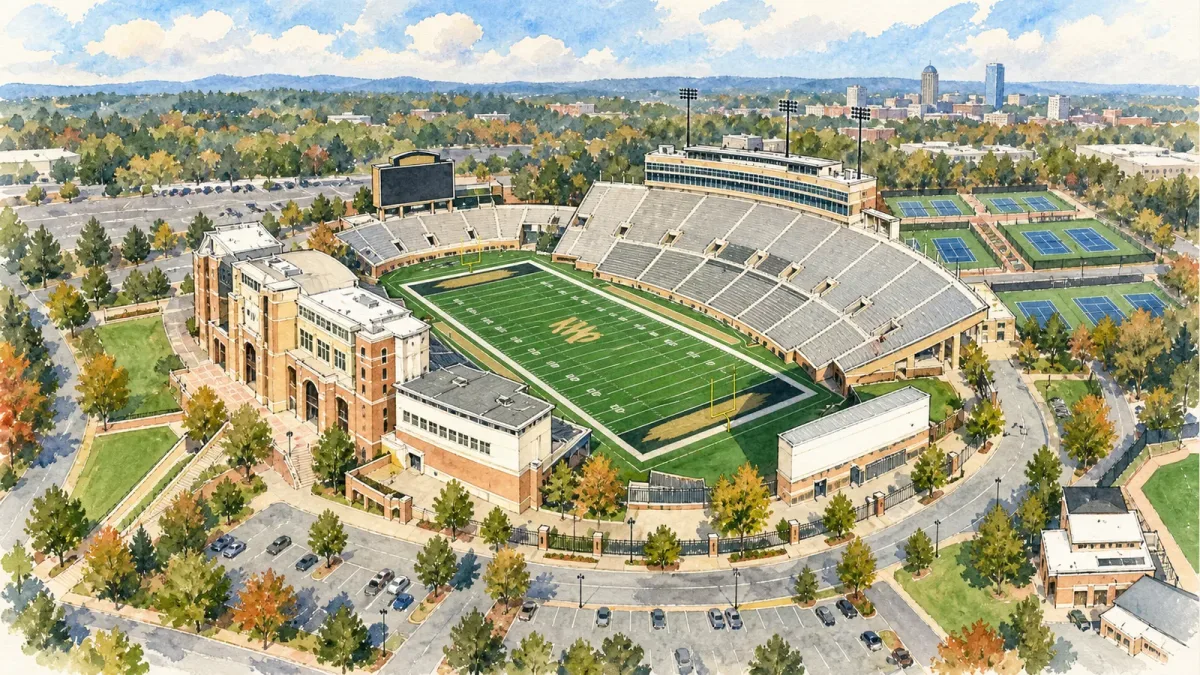 Watercolor illustration of Allegacy Federal Credit Union Stadium