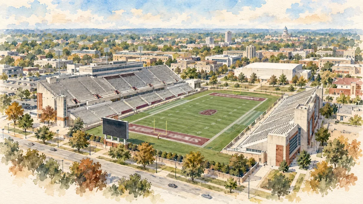 Watercolor illustration of Plaster Sports Complex