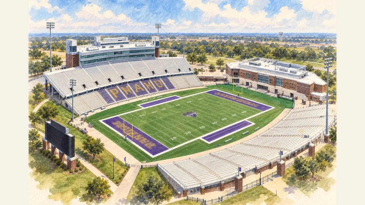 Watercolor illustration of Panther Stadium