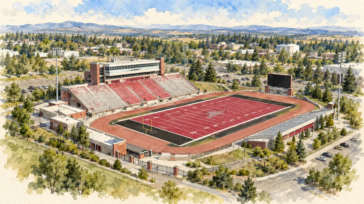 Watercolor illustration of Roos Field