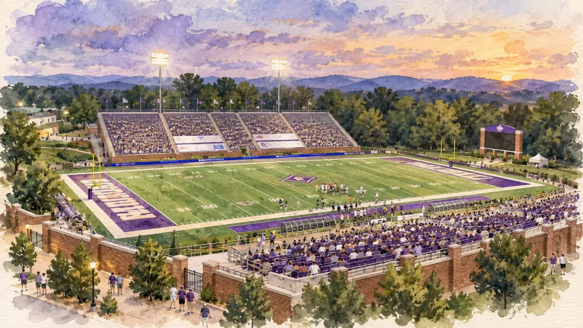 Watercolor illustration of Paladin Stadium