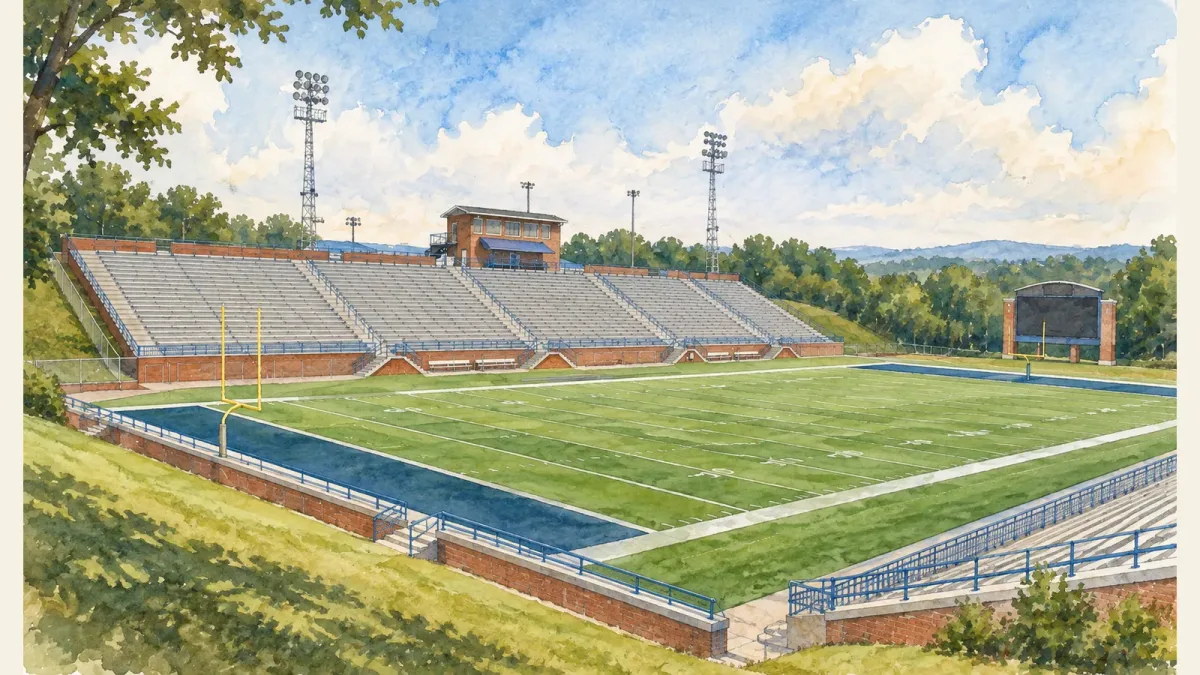 Watercolor illustration of Seibert Stadium
