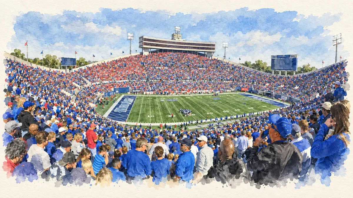 Watercolor illustration of Simmons Bank Liberty Stadium