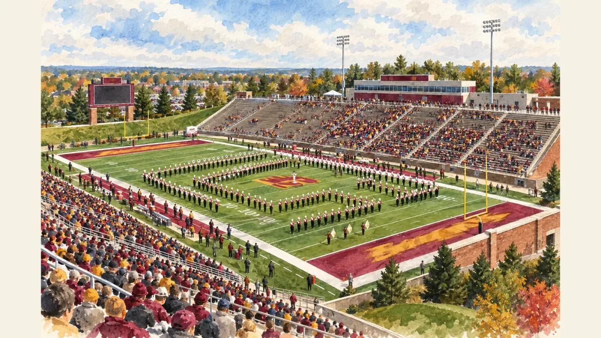 Watercolor illustration of Kelly/Shorts Stadium