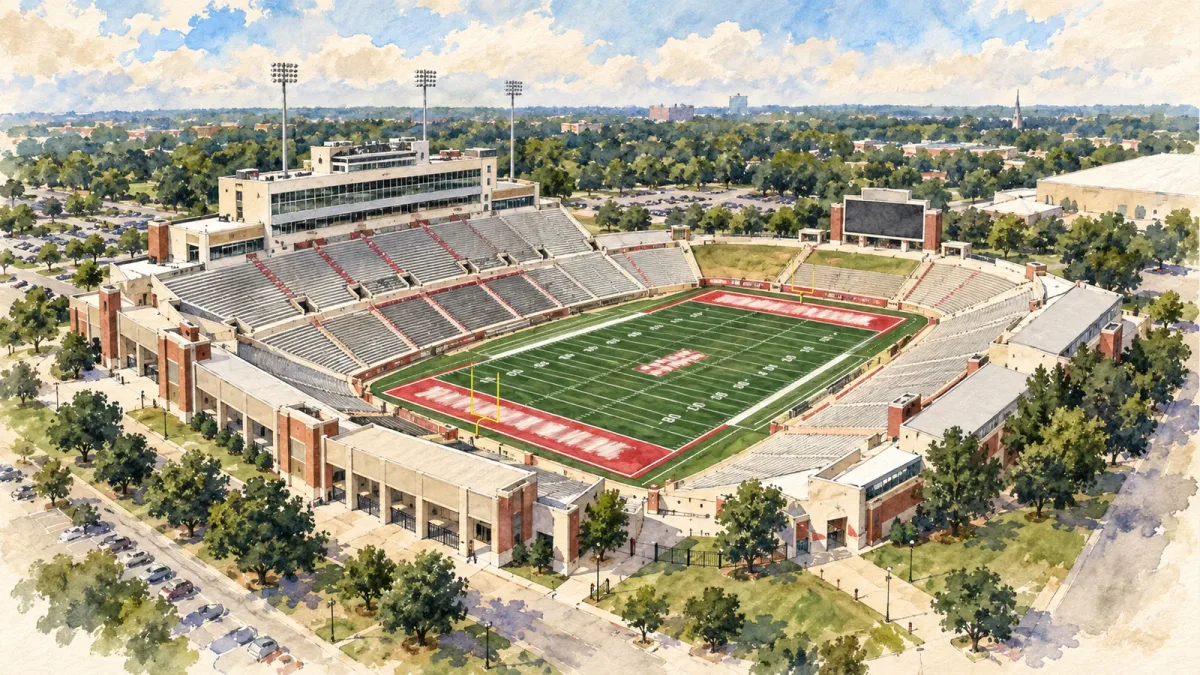 Watercolor illustration of Cajun Field