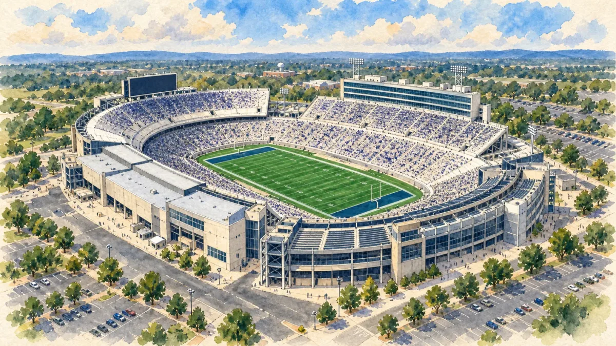 Watercolor illustration of Beaver Stadium