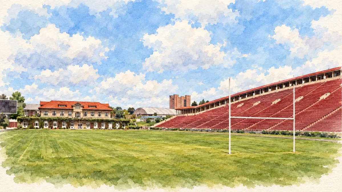 Watercolor illustration of Schoellkopf Field