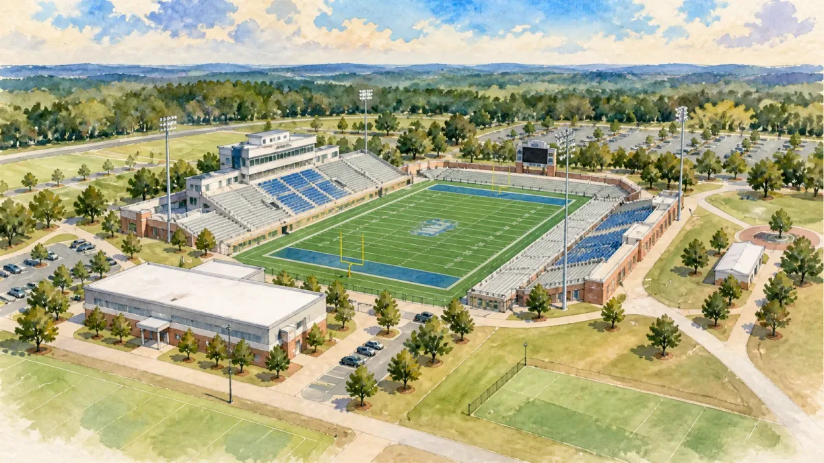 Watercolor illustration of University Stadium (GA)