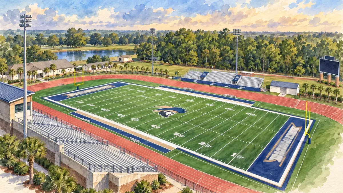 Watercolor illustration of Buccaneer Field