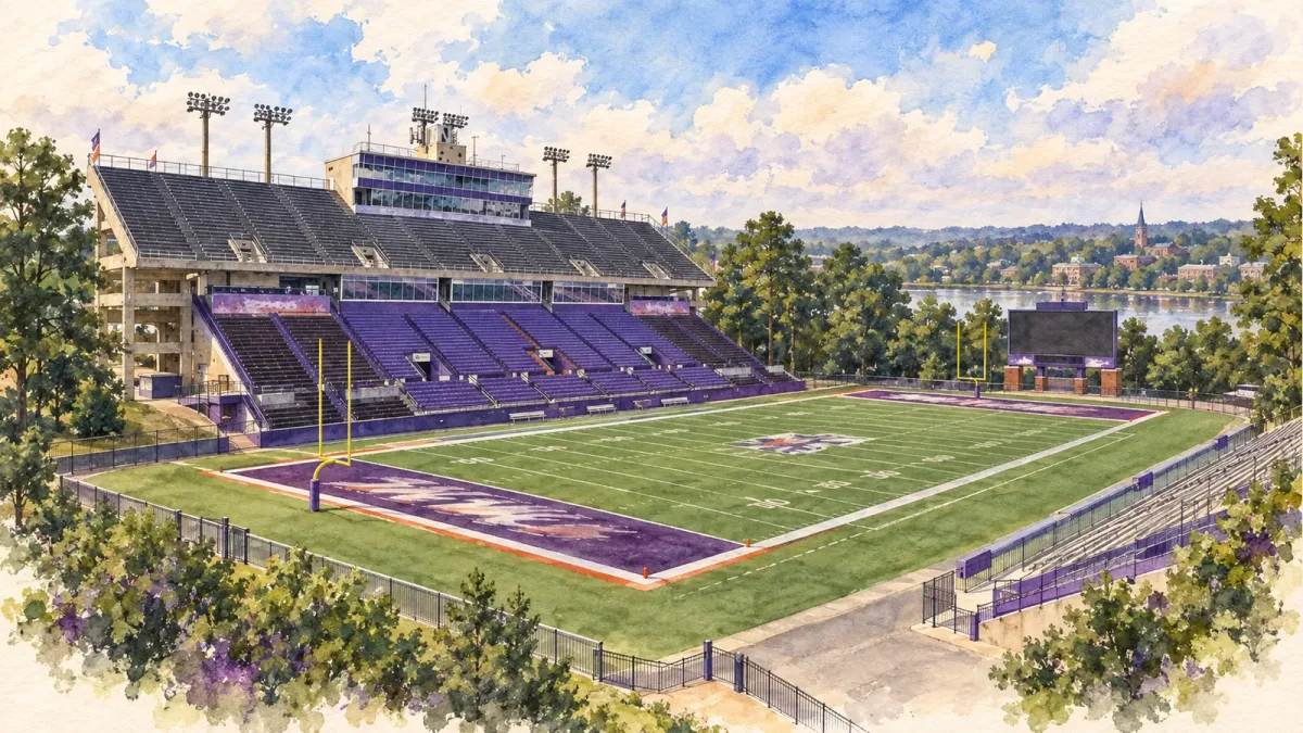 Watercolor illustration of Harry Turpin Stadium