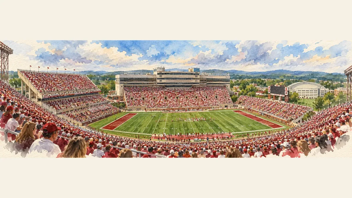 Watercolor illustration of Governors Stadium