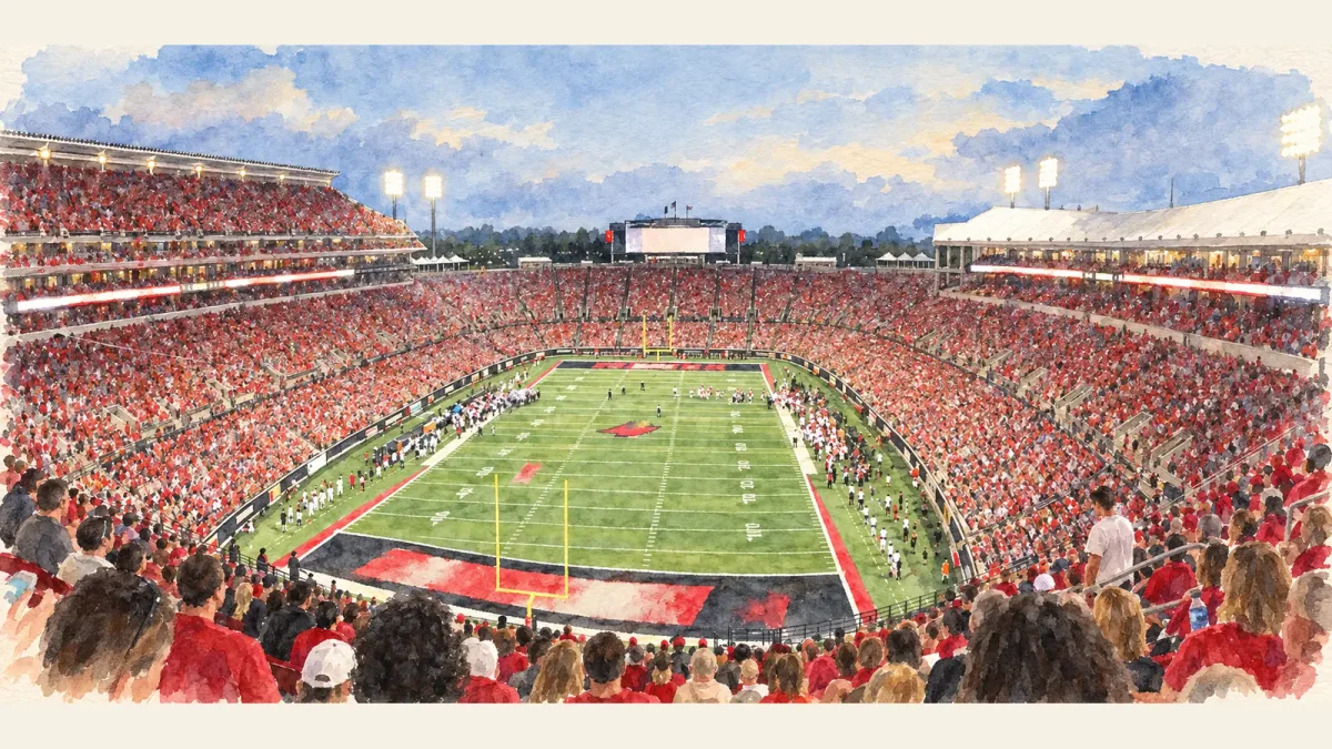 Watercolor illustration of L&N Federal Credit Union Stadium