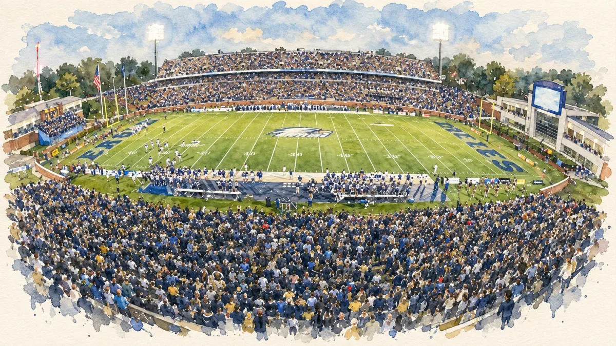 Watercolor illustration of Allen E. Paulson Stadium