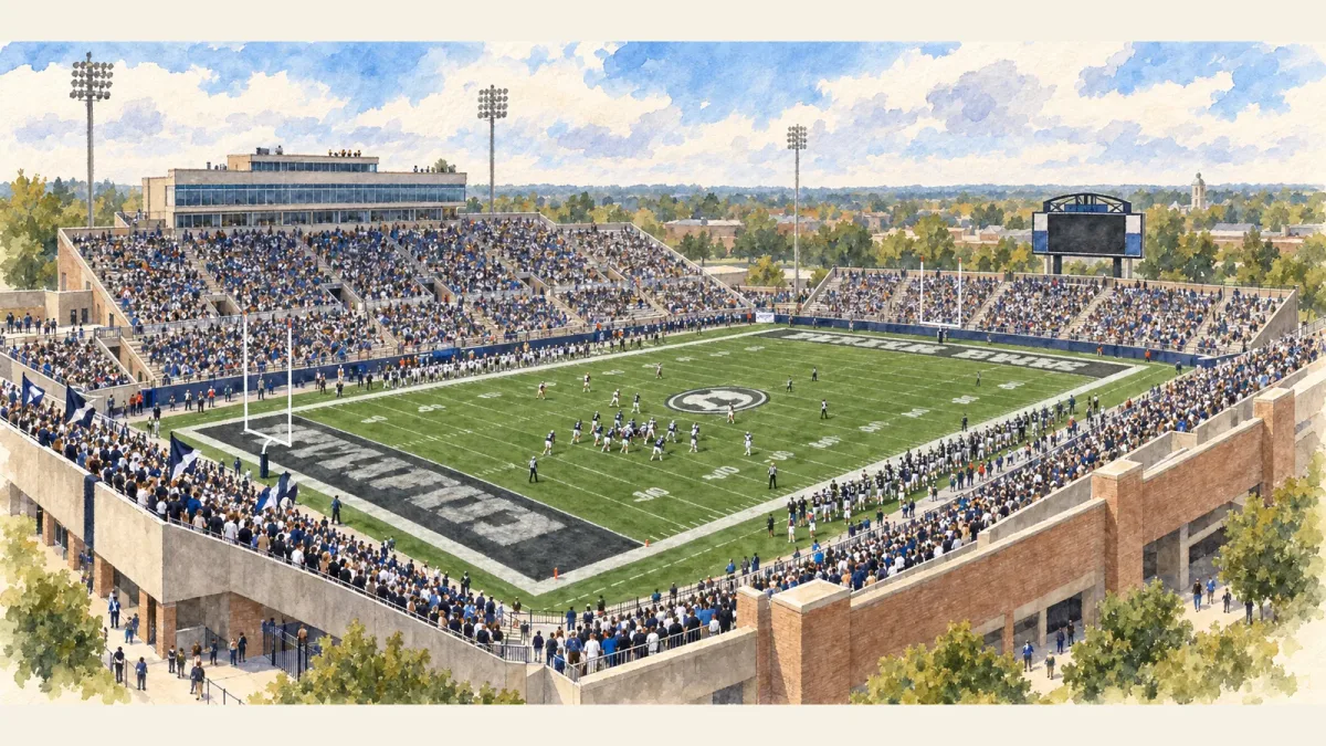 Watercolor illustration of O'Brien Stadium
