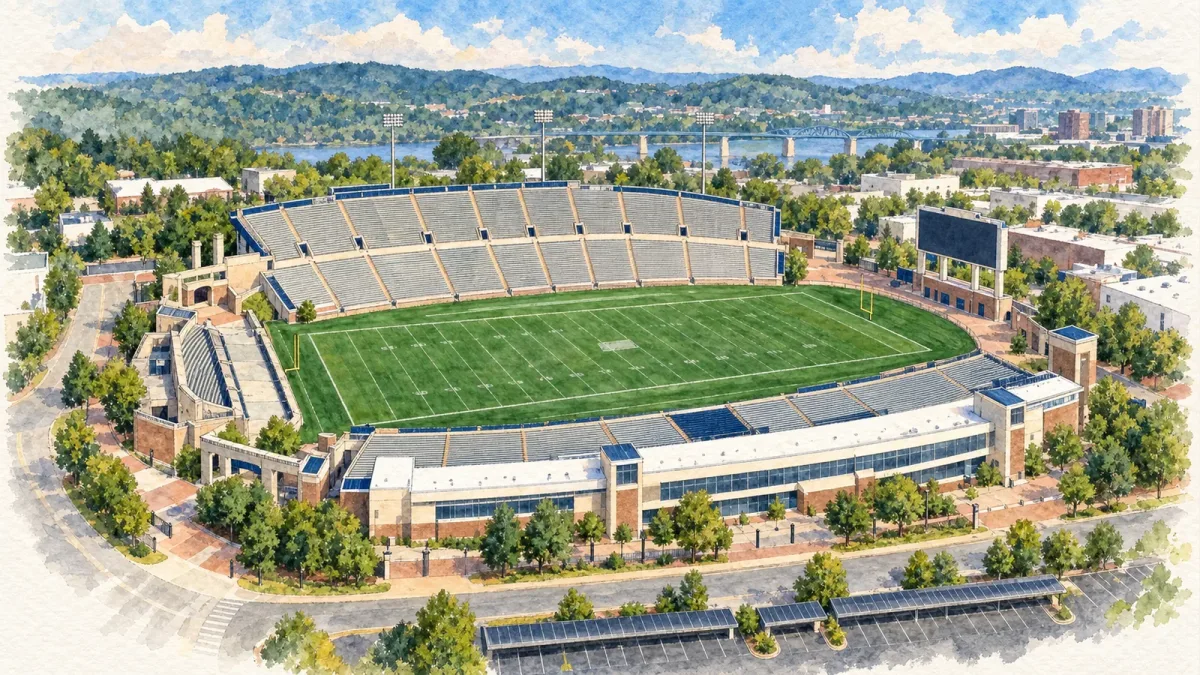 Watercolor illustration of Finley Stadium