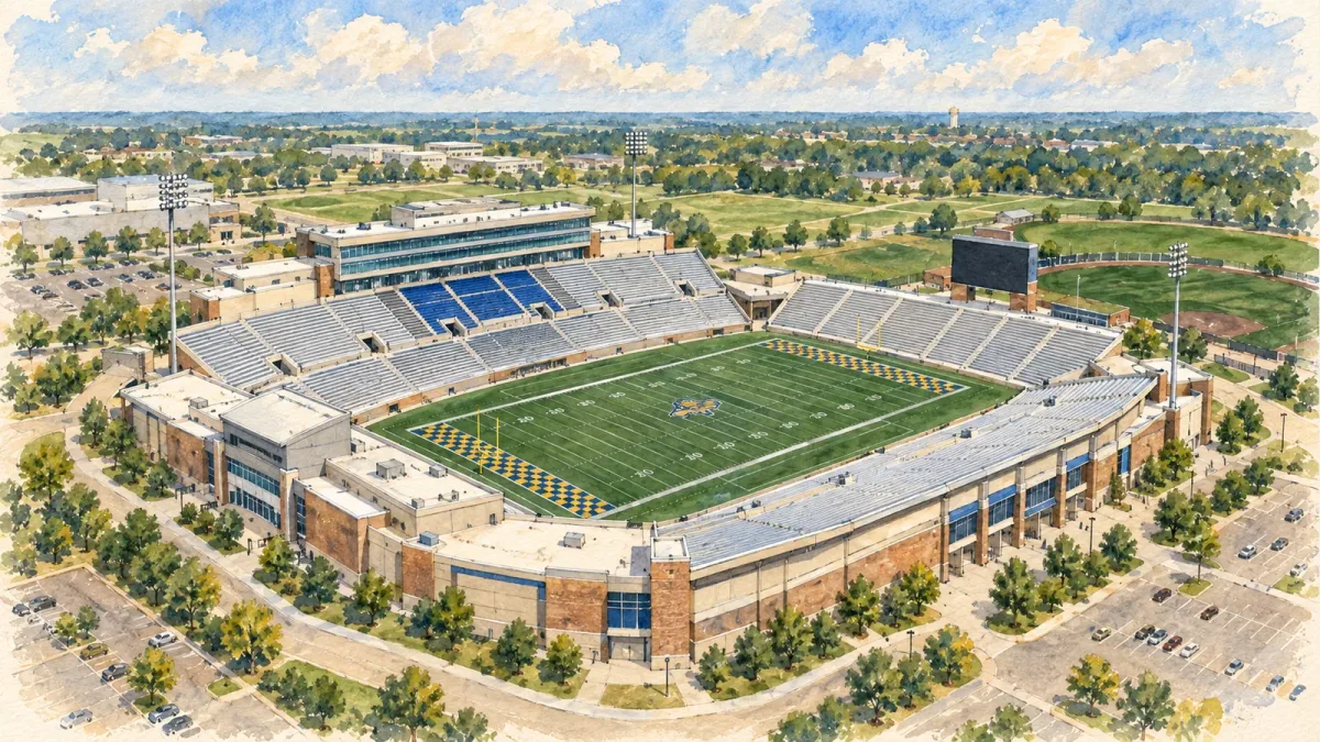 Watercolor illustration of Dana J. Dykhouse Stadium