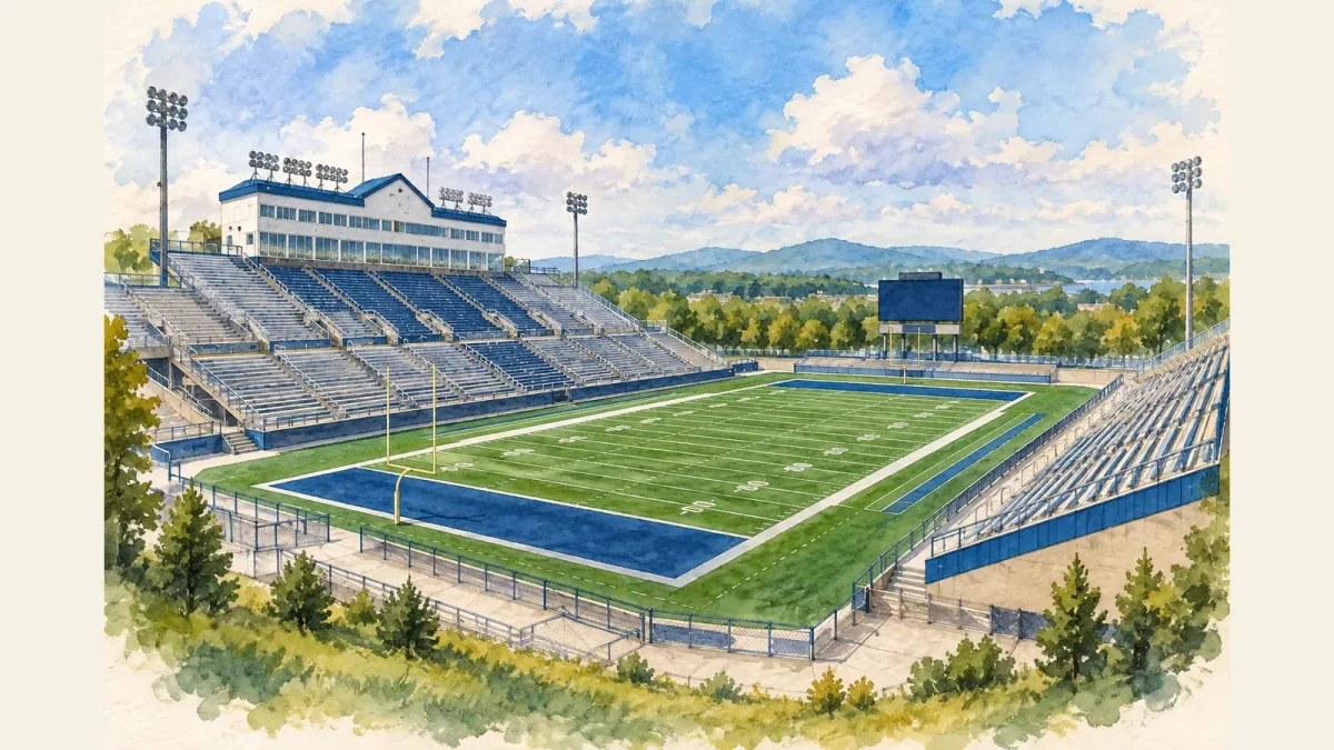 Watercolor illustration of Alfond Stadium