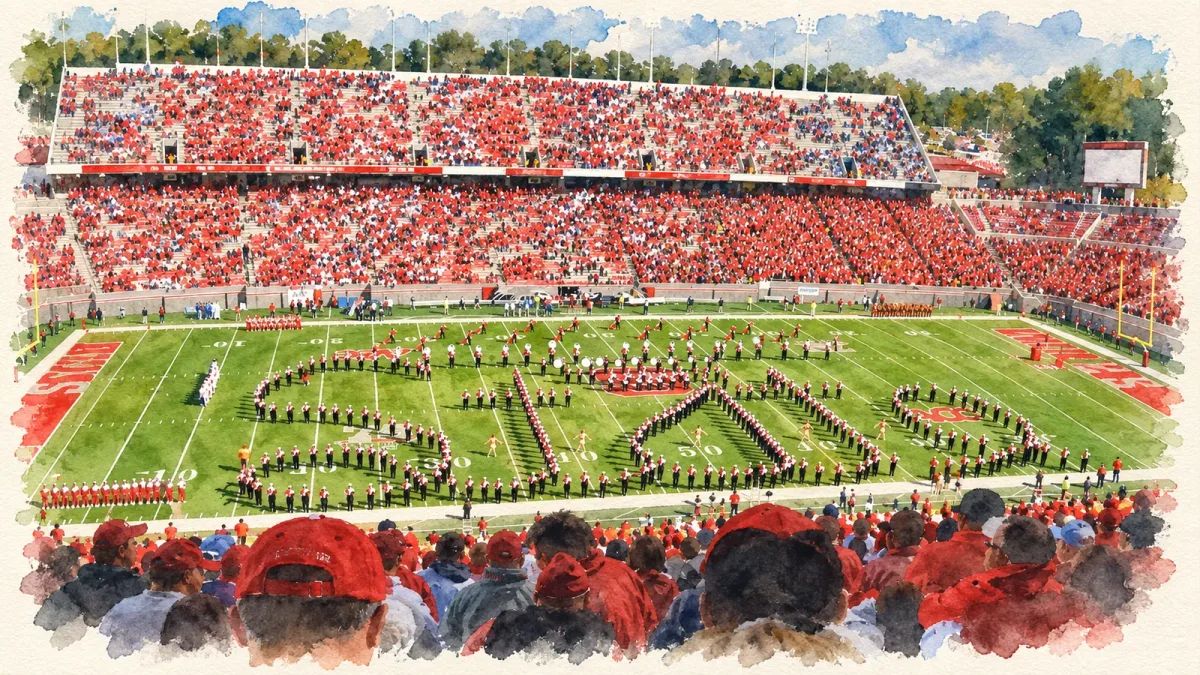 Watercolor illustration of Carter-Finley Stadium
