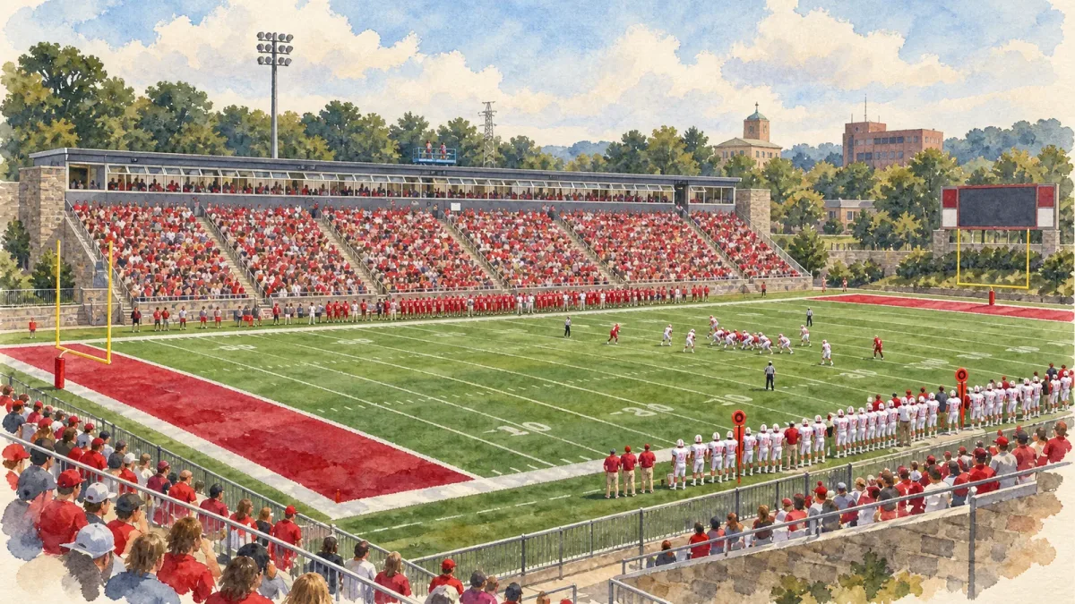 Watercolor illustration of Campus Field