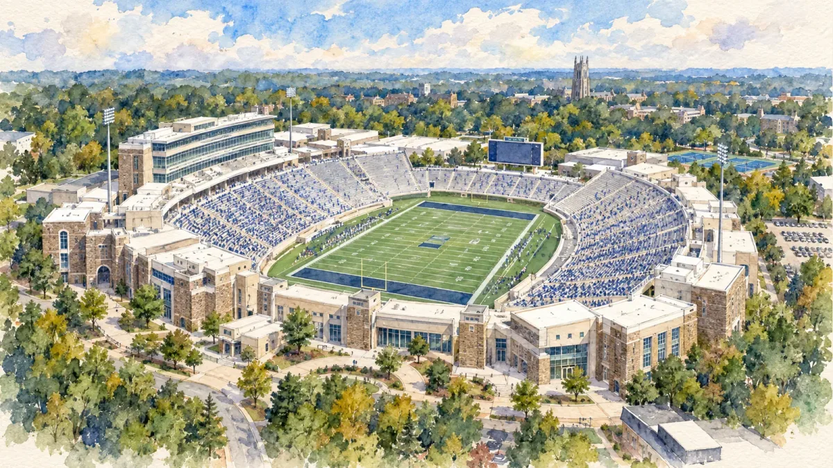 Watercolor illustration of Wallace Wade Stadium