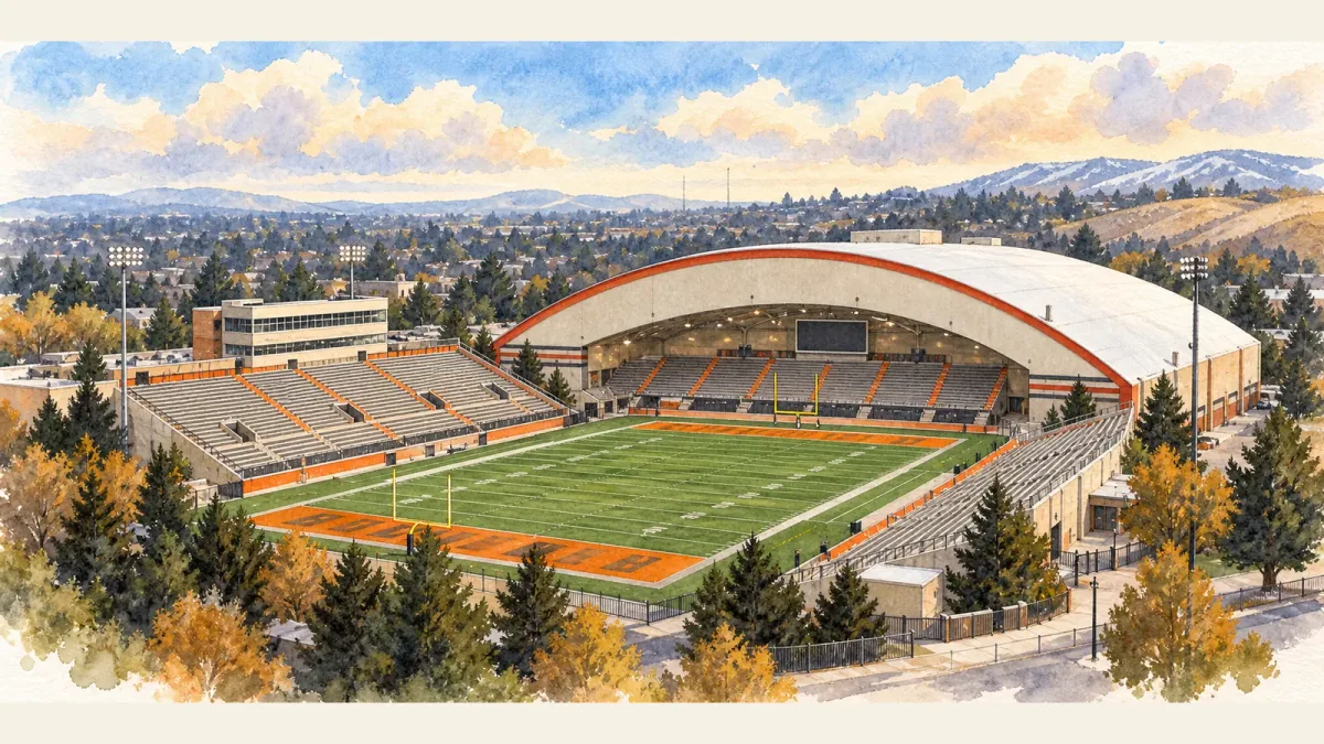 Watercolor illustration of Holt Arena
