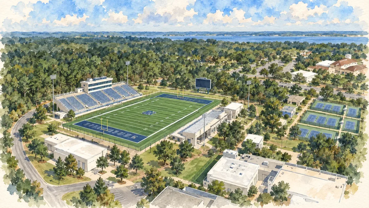 Watercolor illustration of Pen-Air Field